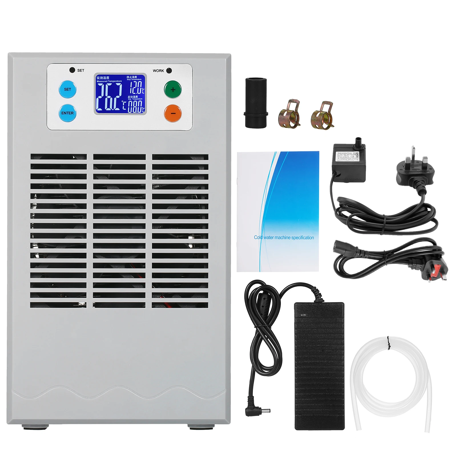 70W 20L Small Fish Tank Cooling Water Heater & Chiller Aquarium Chiller Electronic Aquarium Cooler LCD Display Quiet Digital