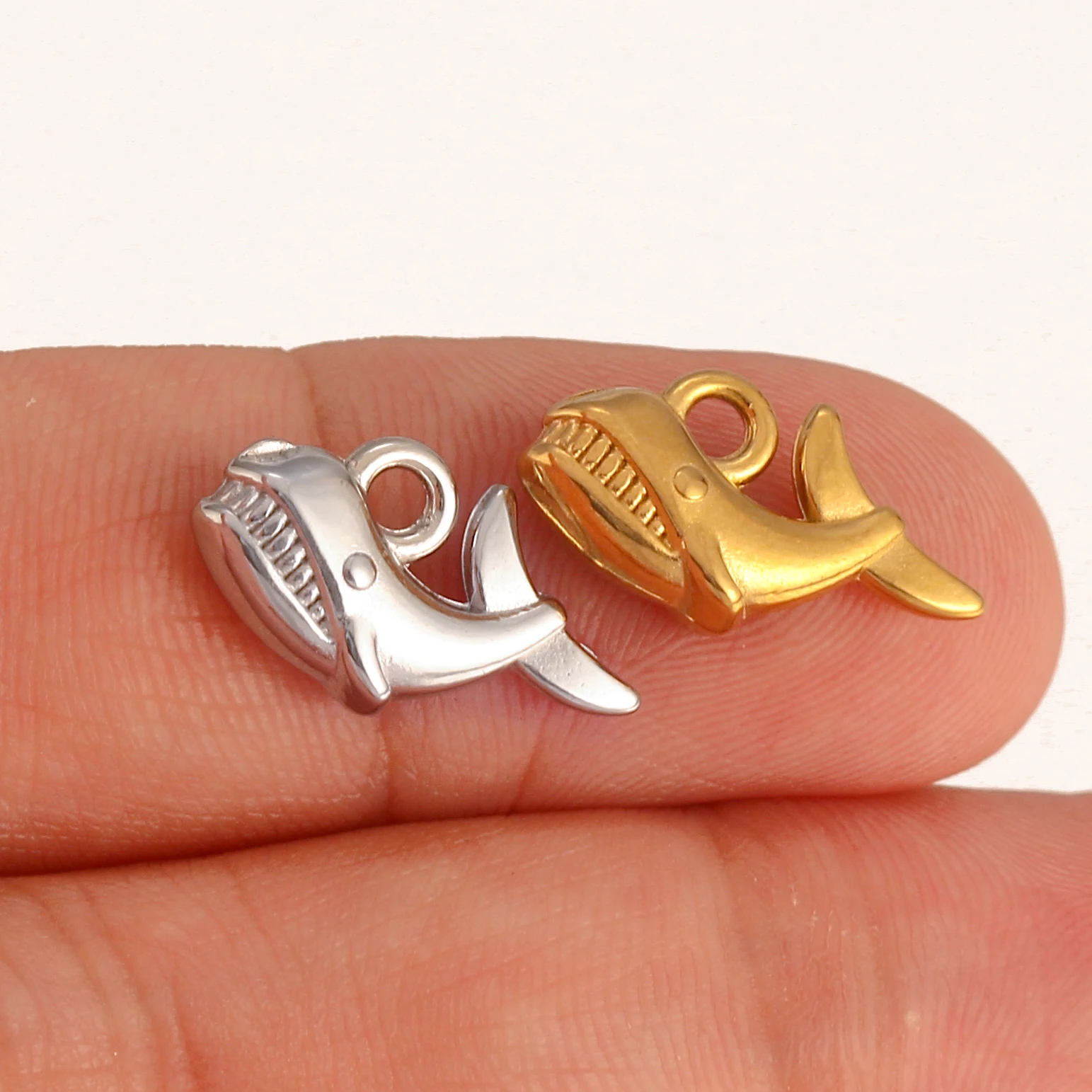 3 Stück schöne Dinosaurier/Wal/Marine Schildkröte/Herz Charms Edelstahl Tiere Anhänger für Halskette Armband DIY Schmuckherstellung – Detail 13
