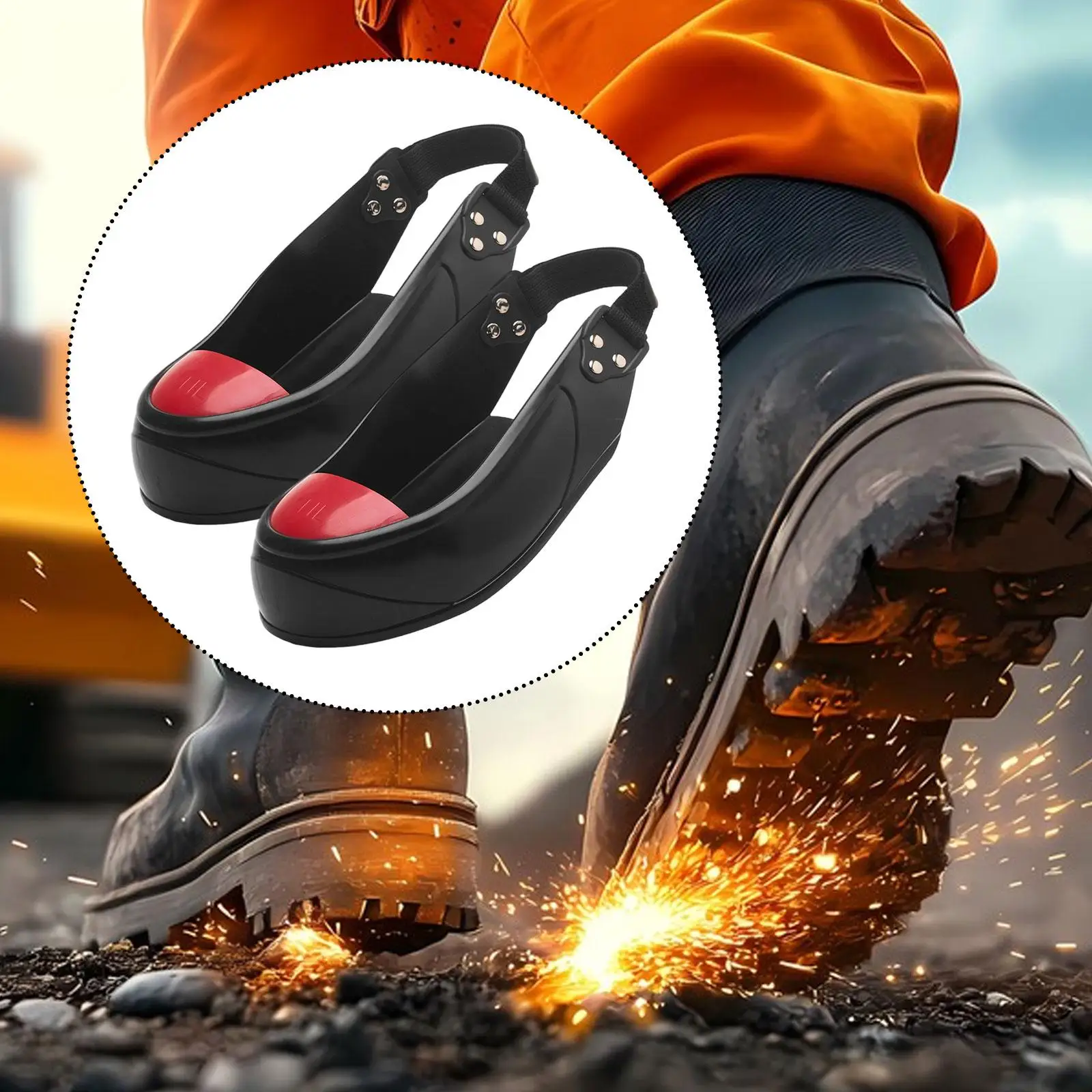 Steel Toe Cap Shoe Covers for Adults Anti Slip Rubber Sole Anti Smash Toe Protection for Workplace Visitors Multipurpose