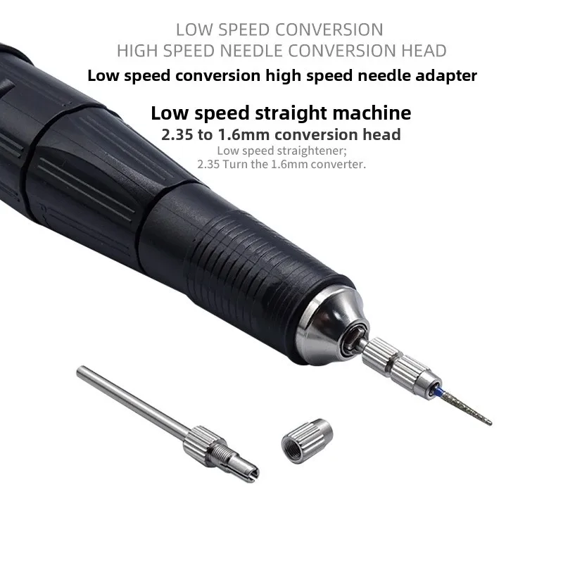 1pcs Stainless steel Dental Low Speed Conversion High Speed Needle Conversion Head 2.35mm to 1.6mm Dental Drill Burs Adapter