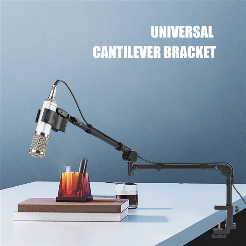 

Foldable Recording Microphone Holder Suspension Boom Scissor Arm Stand Holder With Mic Clip Table Mounting Clamp-AU47