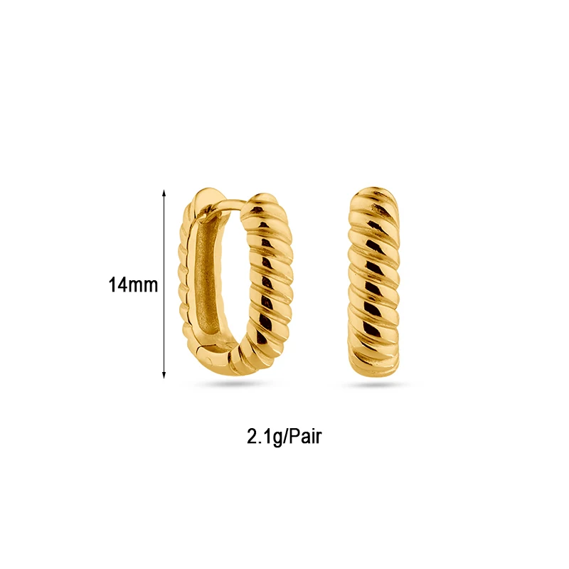 TIANDE Gold Color Geometry Twist Hoop Earrings For Women Punk Style Piercing Huggies Earrings 2023 Fashion Jewelry Wholesale