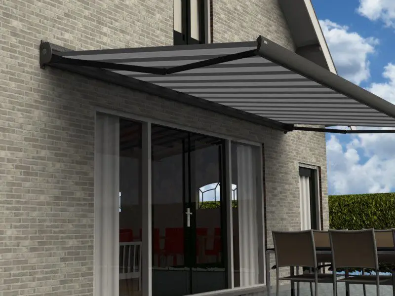 

Motorized Cassette Awning Custom Size Electric Retractable Outdoor Awnings with LED Light Waterproof Electric Awning for Shops