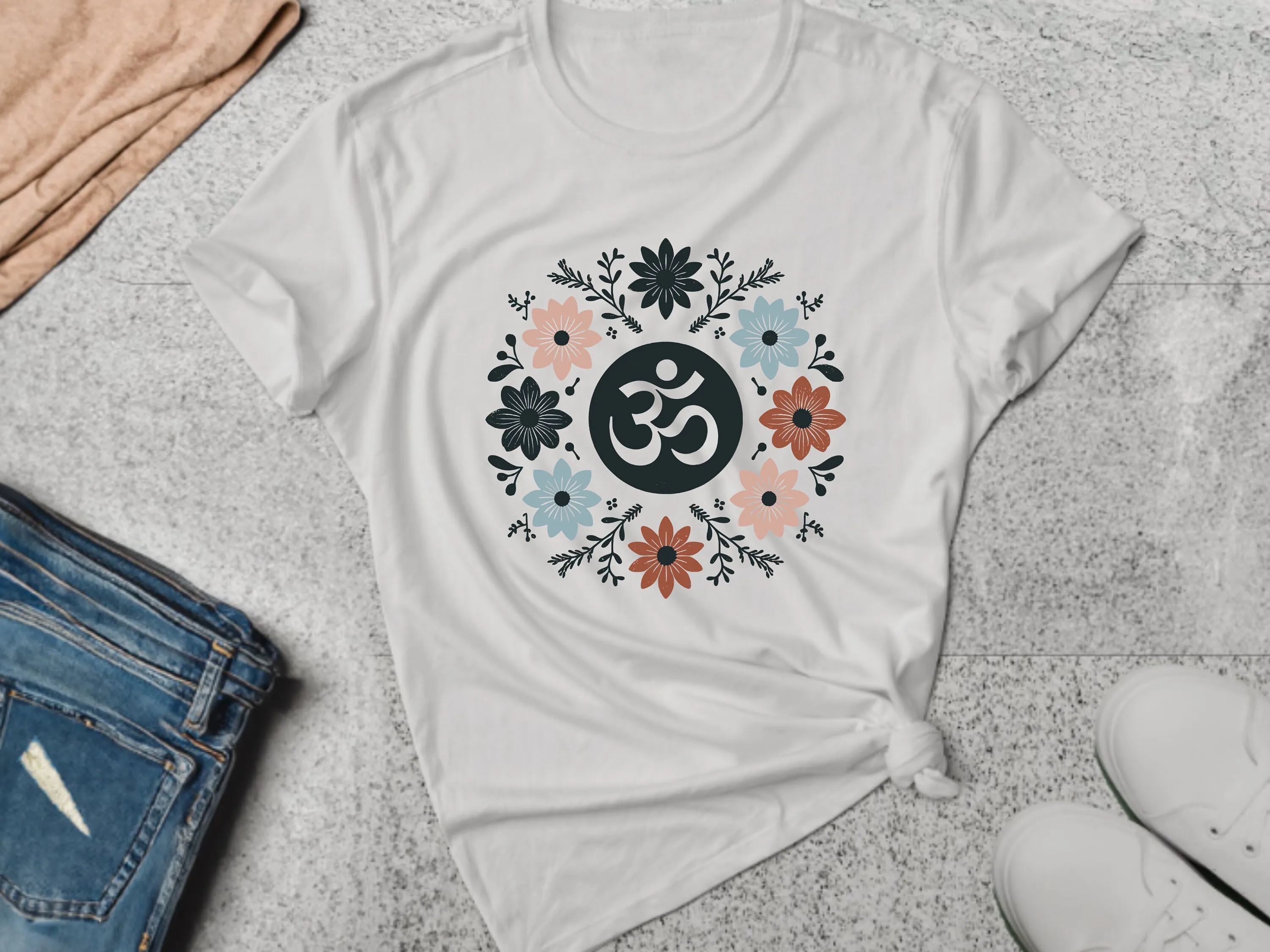 Meditation T Shirt Zen Floral Flower Yoga Spiritual Mindfulness