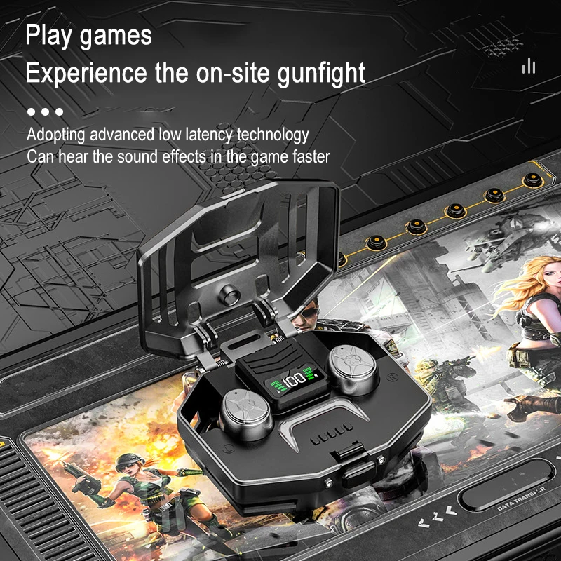 DX03 Auricolare Bluetooth Grigio Regalo creativo Auricolare Bluetooth per giochi musicali a lunga durata