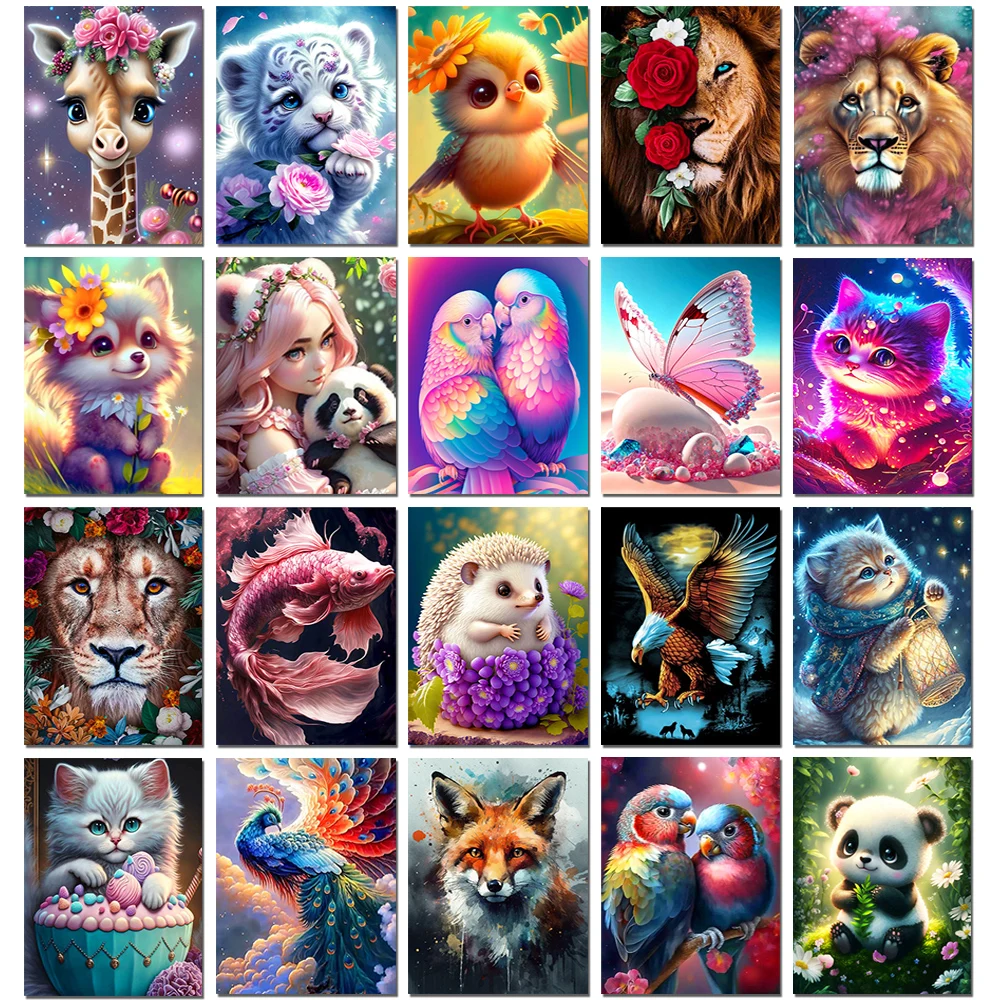 Алмазная живопись, животное, Лев, Набор для вышивки крестиком, Бабочка, алмазная вышивка, мозаика ручной работы, квадратная, круглая картина