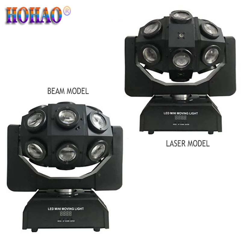 

HOHAO Led Full Color 18pcs*10w 4in1 RGBW Phantom Ball Lights Infinite Moving Head Beam Laser Scanning Sound Dmx512 Music Party