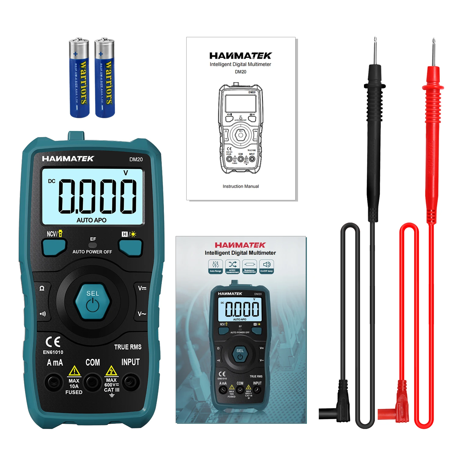 Hanmatek Digital Multimeter AC/DC Votage Current Transistor Tester Electrical NCV Test Meter Profesional Analog Auto Range