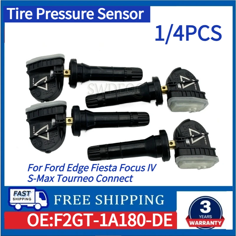 

Датчик давления в шинах TPMS 433 МГц (1/4 шт.) для Ford Edge, Fiesta, Focus IV, S-Max, Tourneo Connect F2GT-1A180-DE, F2GT-1A180-DC