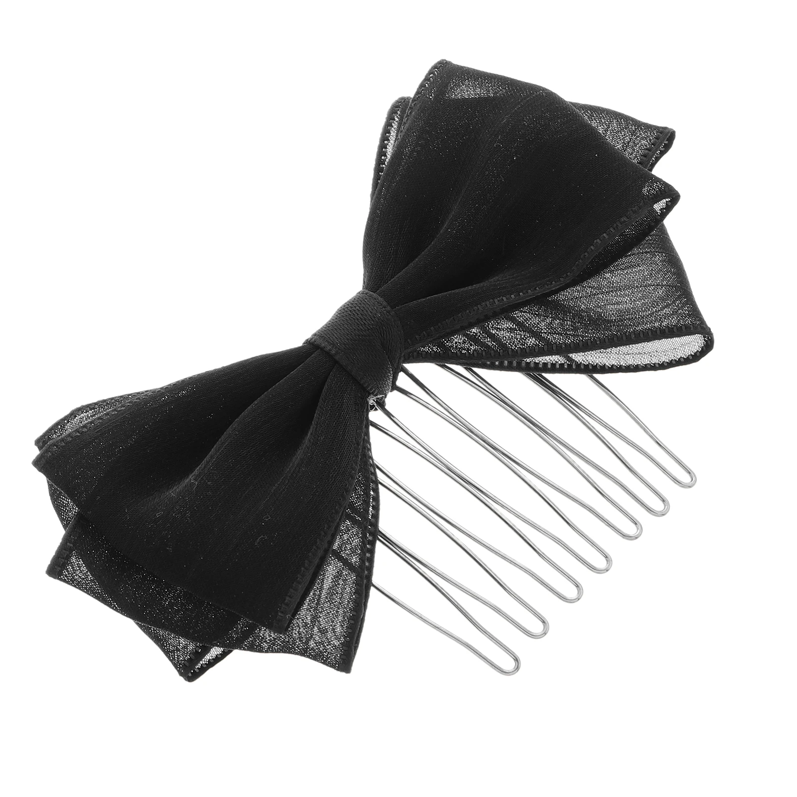 

Comb Bridal Hair Pieces Side Insert Clip for Girl Student Black Satin Design Girls Hair Accessories