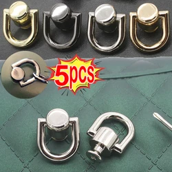 1/5PCS Metal D-shaped Ring Bag Handles Chain Hook Bag Side Clip Screw Nail Rivet Handbag Strap Connector Clasp Buckle DIY Craft