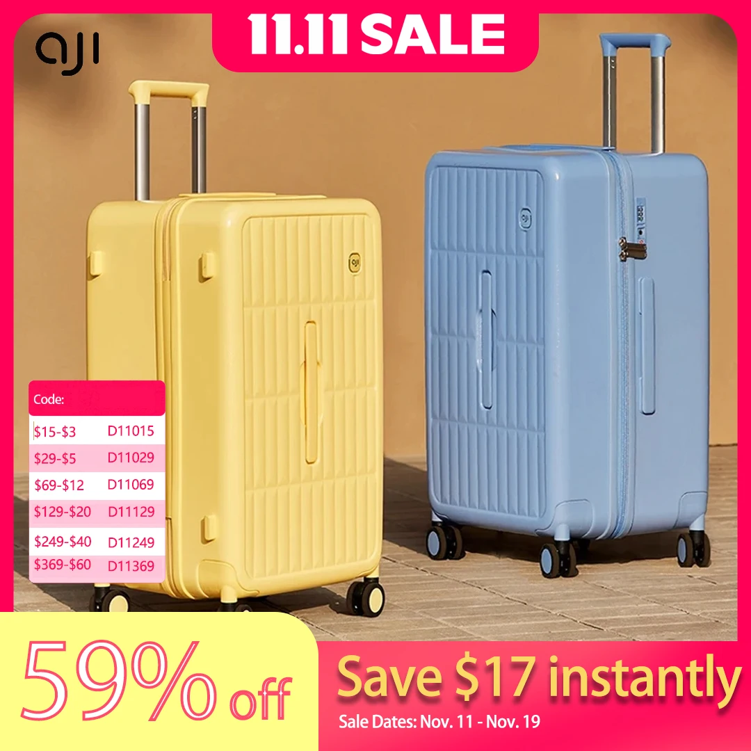 

AJI Women Carry On Luggage TSA Lock Large Capacity Lightweight Suitcase Trip Cabin 2025 Design 20/24/26 Inch Travel Suitcases