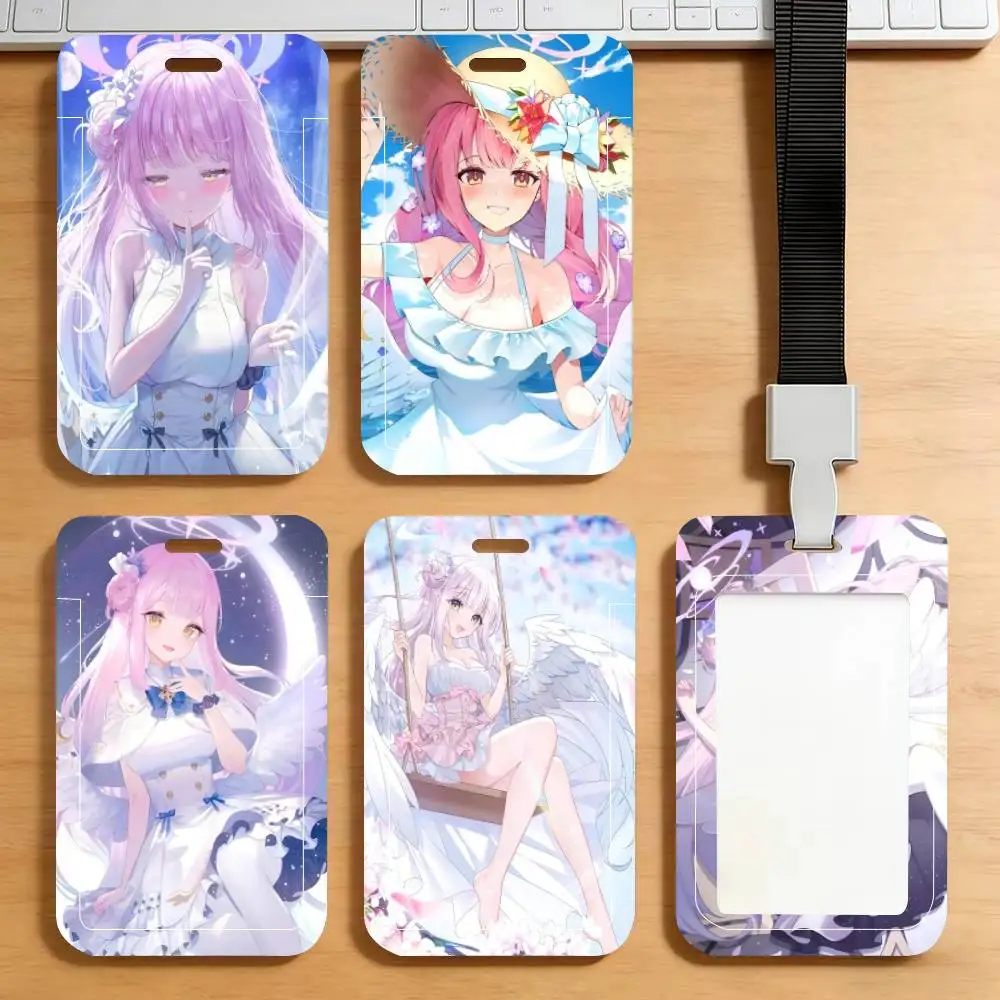 

Держатель для ID-карты Misono Mika Blue Archive с ремешком на шею, подвеской, держателем для бейджа, шнурком, брелоком, чехлом для рабочего пропуска, подарок