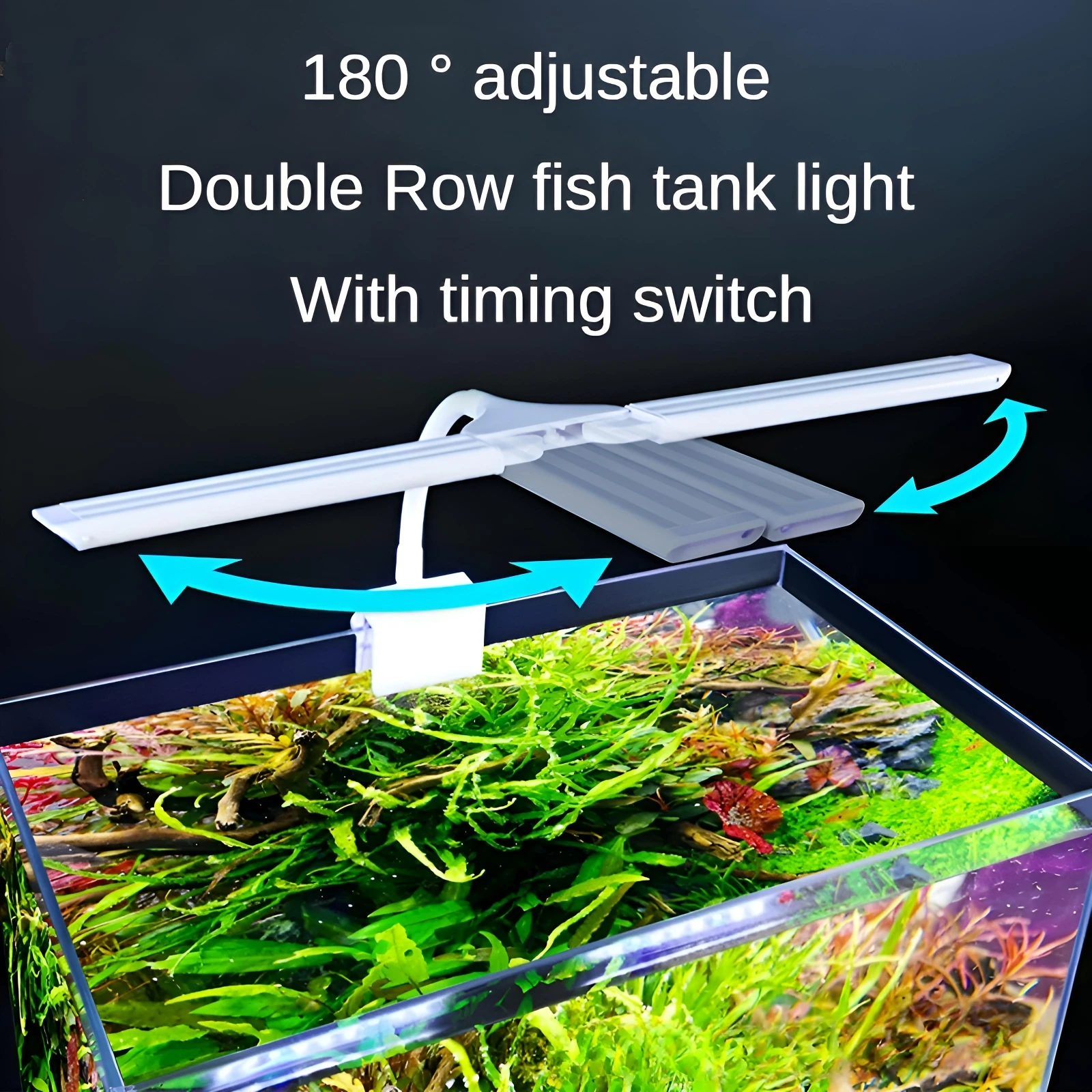 Aquarium lamp/fish tank clip lamp/LED full spectrum/four speed timing/180 ° adjustment/dual row high brightness light beads