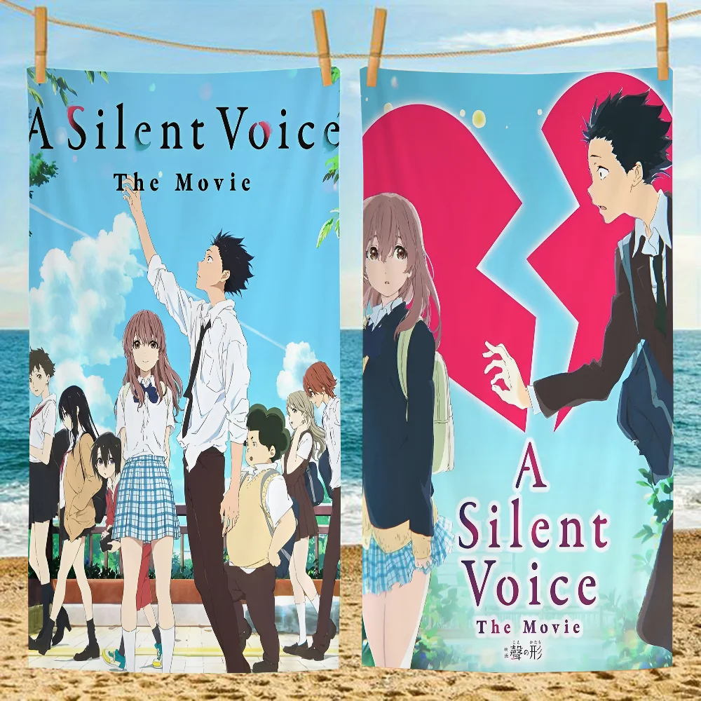 A Silent Voice Anime Beach Swimming Towel Soft Absorbent Washcloth Children's Gifts For Kids Travel Camping Gym