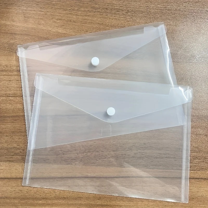 

10pcs Plastic Document Receipt Organizer Folder File Bag Snap Closure Versatile Document Bag School Home Office Supplies Storage