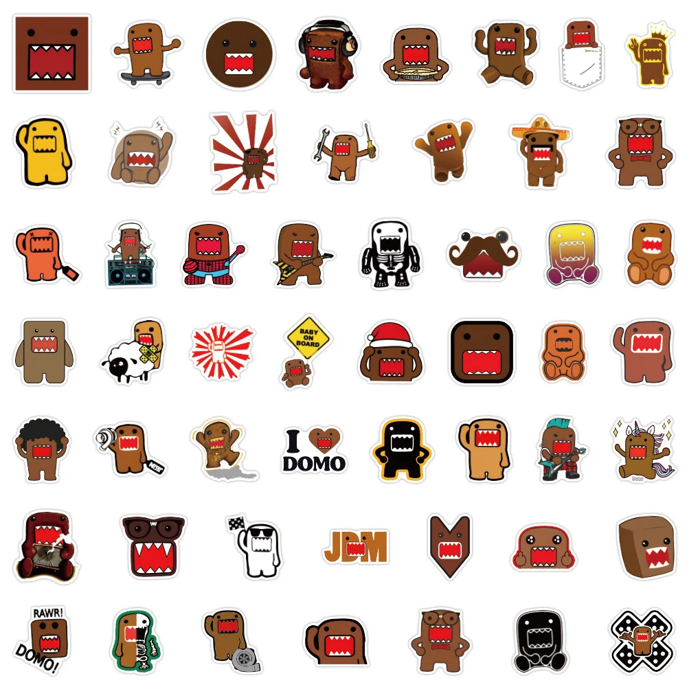 10/50PCS  Funny Domo Kun Stickers Domo JDM Style graffiti Stickers for DIY Luggage Laptop phone Cup Skateboard Bicycle Stickers