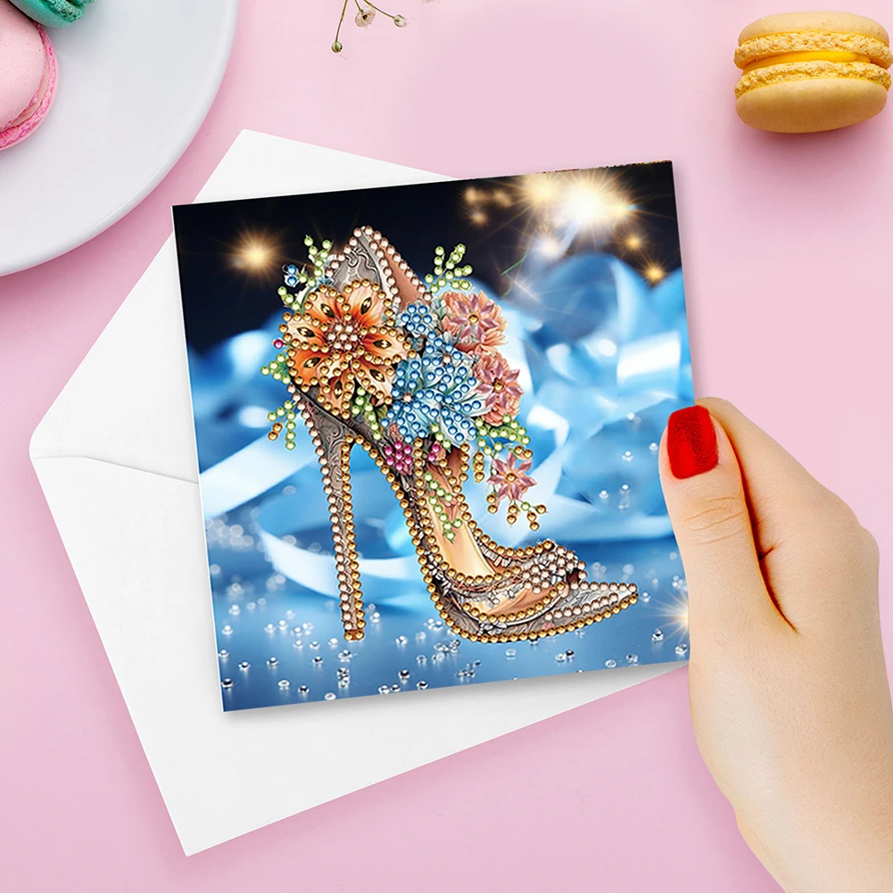 4/6/8/12PCS DIY Diamond Painting Greeting Card Set Diamond Art Handmade Cards for Christmas Birthdays Thanksgiving and Holidays