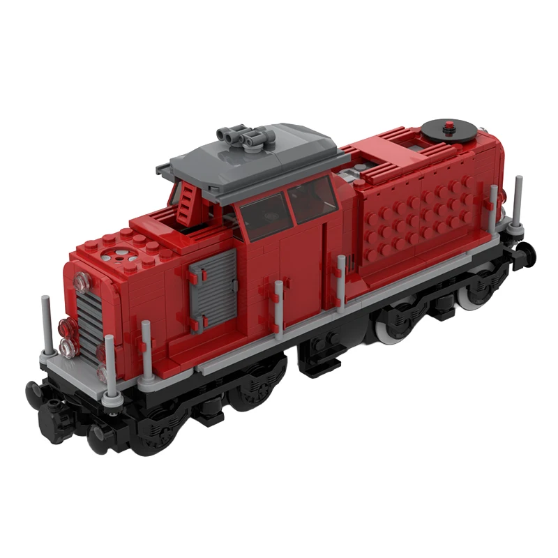 306 pièces de locomotive de fret rouge pour voiture, modèle de blocs de construction modulaires MOC, conception créative, jouet DIY pour garçons, cadeau de Noël