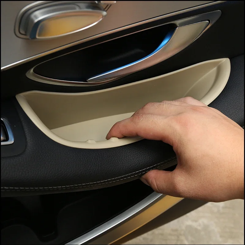 

Для Mercedes Benz C-Class W205 GLC Class X253 2015-2021 ABS автомобильная ручка для передней двери ящик для хранения лоток аксессуары для интерьера