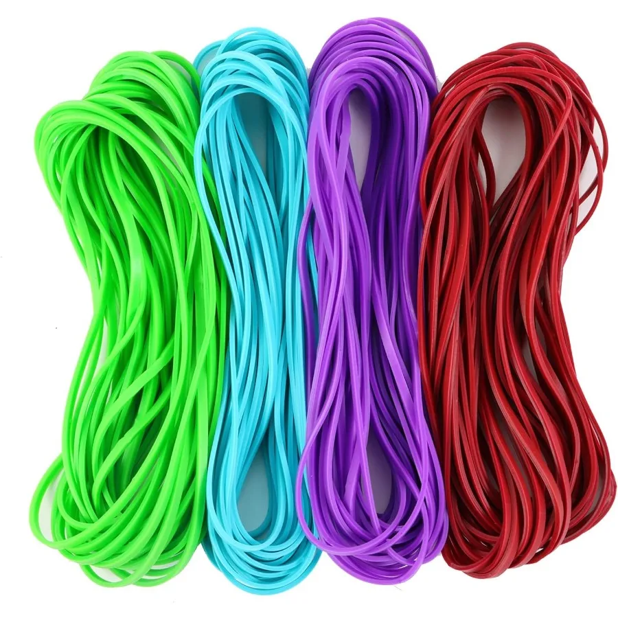 

Large Heavy Duty Rubber Bands - 120 Pcs 7x1/8 Ihes Assorted Colors Office and Home Use