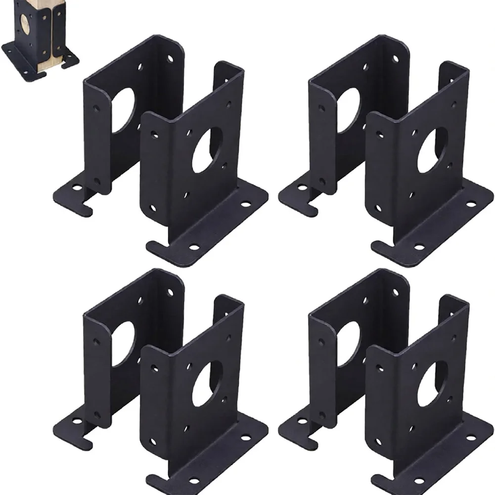 Adjustable Post Base Brackets for 4x4 and 4x6 Wood Fence Posts with Solid Metal Construction for Long-Lasting Outdoor Use