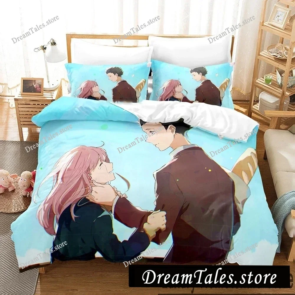

3D Printed Anime A Silent Voice Bedding Set Boys Girls Twin Queen Size Duvet Cover Pillowcase Bed Kids Adult Home Textileextile