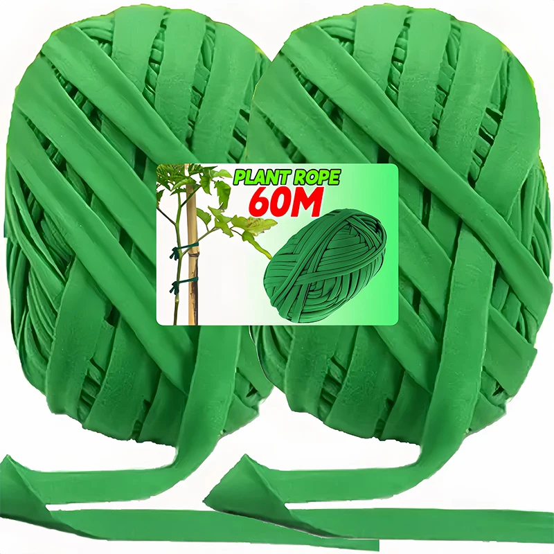 

30/60m Green Garden Rope Plants Support Soft Cloth Strip Tomatoes Vine Climbing Care Binding Strapping Home Cable Storage Rope