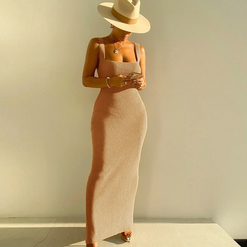 Bolopi Sleeveless Slim Long Dress 2023 Summer Wommen Solid New In Party Elegant Prom Formal Occasion Outfits Y2K Streetwear