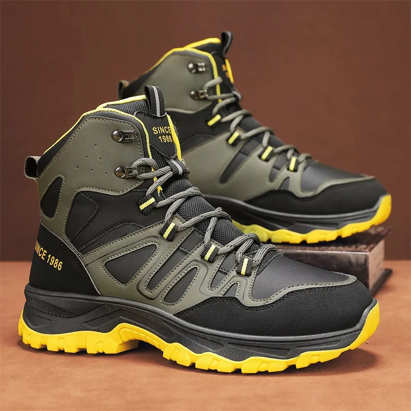 

Новые мужские туфли для альпинизма, удобные уличные ботинки, мужские походные ботинки, нескользящие рабочие ботинки на платформе для мужчин, botas para hombre