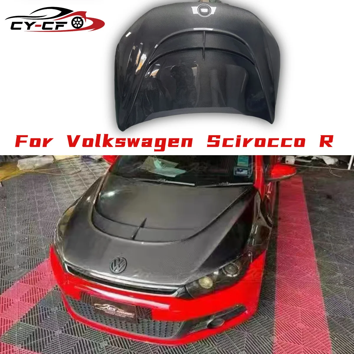 

Car Exterior Body Parts Engine Cover Hood VW Scirocco A Style Carbon Fiber Front Bonnet For Volkswagen Scirocco Engine Hood