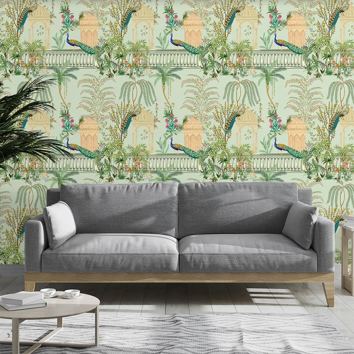 Stick Wallpaper Tropical Plant Peacock Palm Tree Removable Self Adhesive Wallpaper Boho Contact Paper for Wall Decor