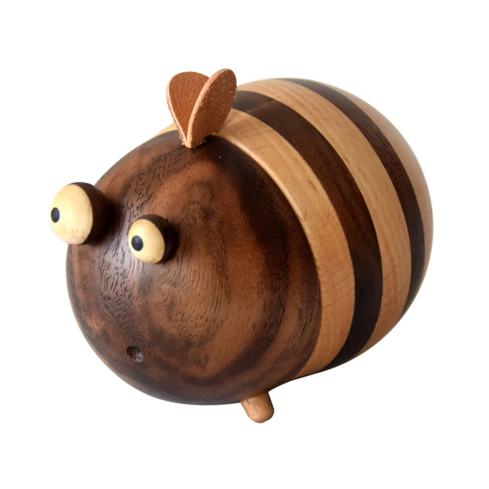 Wooden Toothpick Box Bee Shape Toothpick Holder Cartoon Moisture-proof Toothpick Dispenser Home Dining Room Decoration