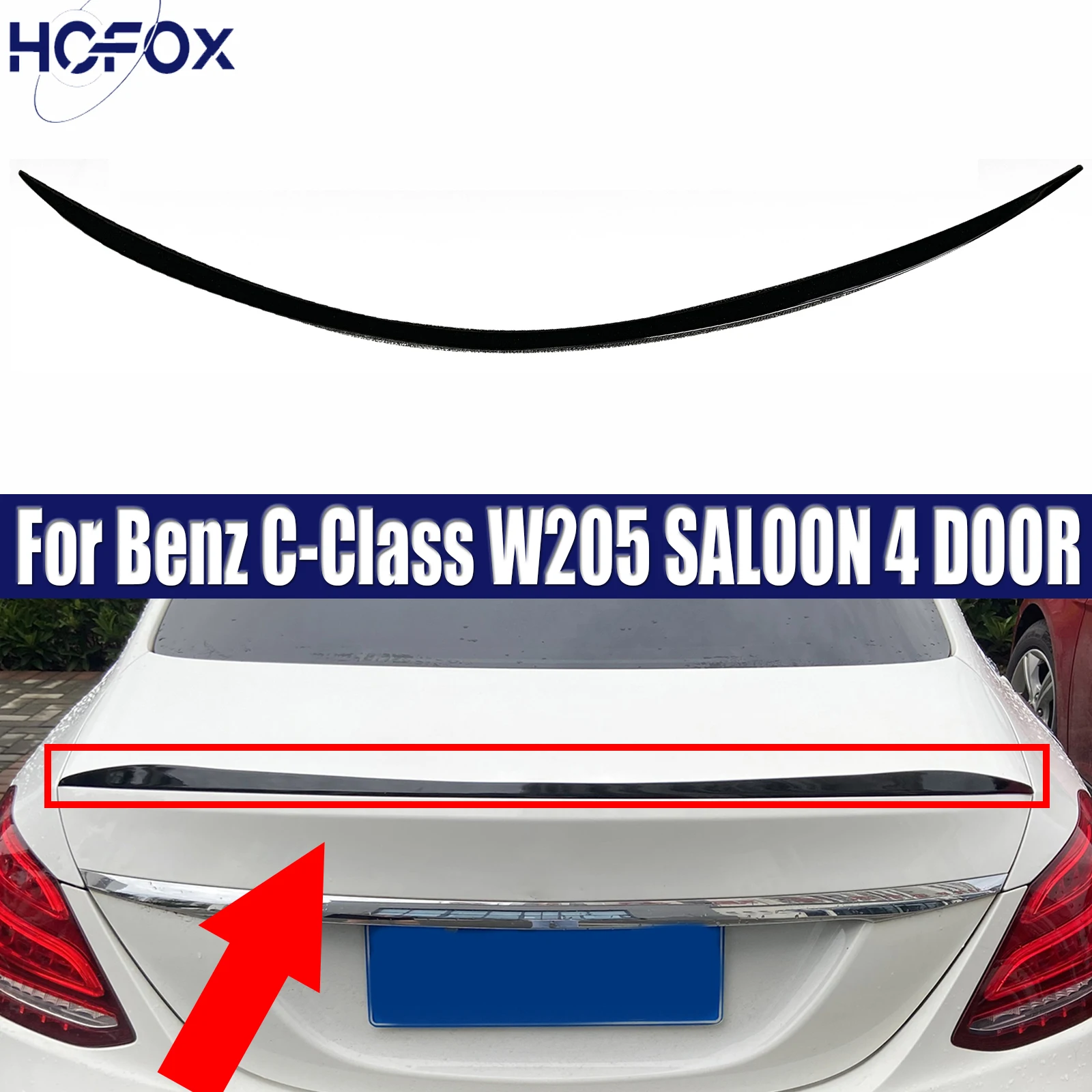 

Задний спойлер крышки багажника, заднее ветровое крыло для Mercedes Benz C-Class W205 SALOON 4-дверный 2015-2021