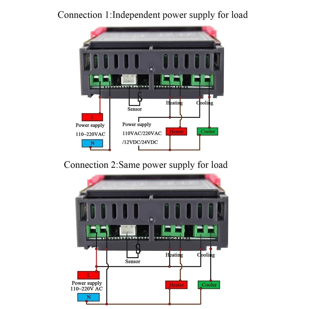 STC-1000 STC 1000 LED ترموستات رقمي للحاضنة متحكم في درجة الحرارة منظم الحرارة التتابع التدفئة التبريد 12 فولت 24 فولت 220 فولت #3