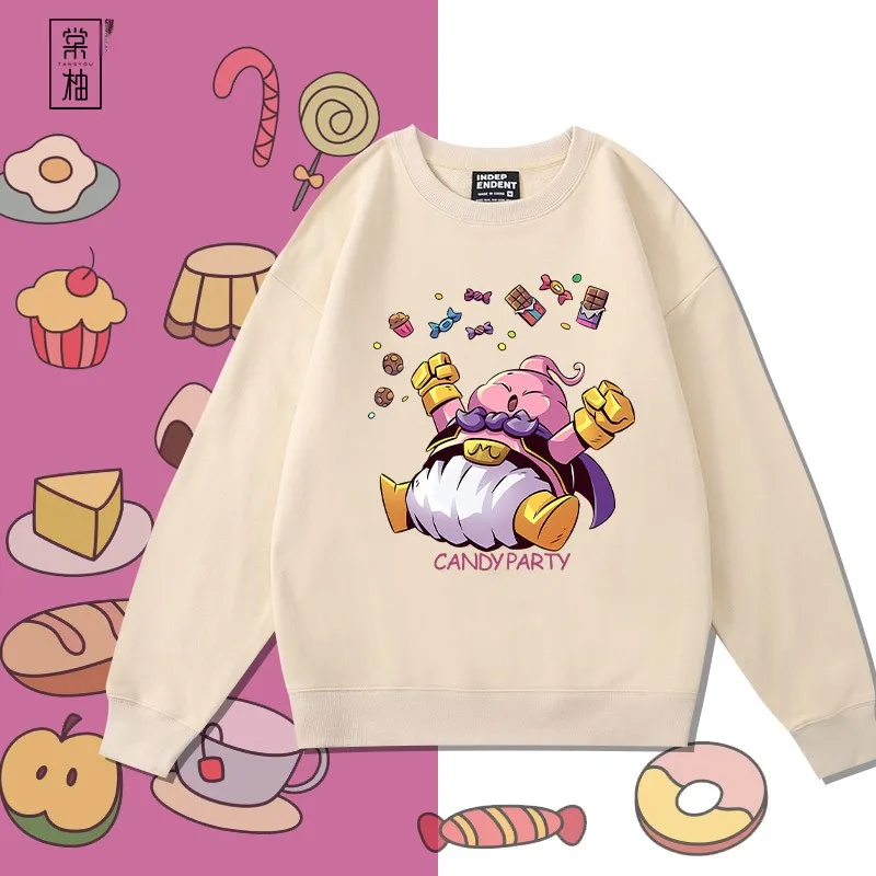 

Retro Cartoon Collaboration Sweatirt Men's Student Jaet Printed round Ne Cotton Polyester Blend Faionable