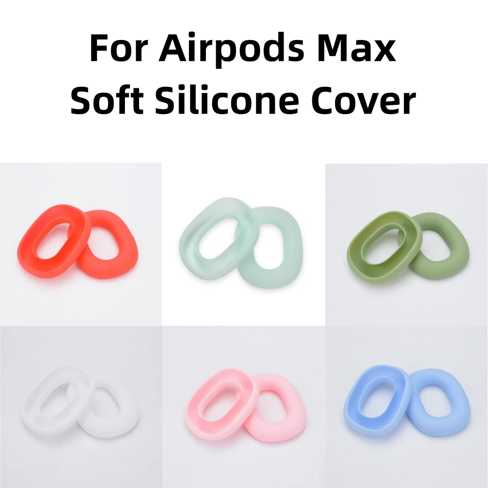 1 Pair Ear Cap Earphone Soft Silicone Case for Airpods Max Replacement Parts Earphone Accessory Luminous Green Protective Cover