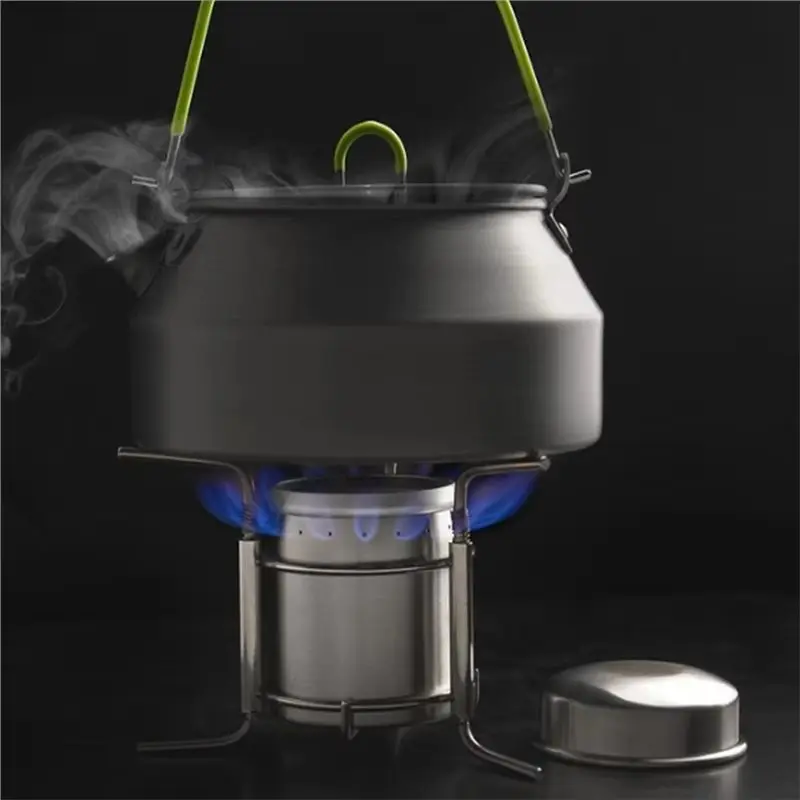 Camping Picnic Alcohol Stove Camping Furnace Outdoor Stainless Steel Liquid Alcohol Stove Portable Liquid Burner-A00E view 2