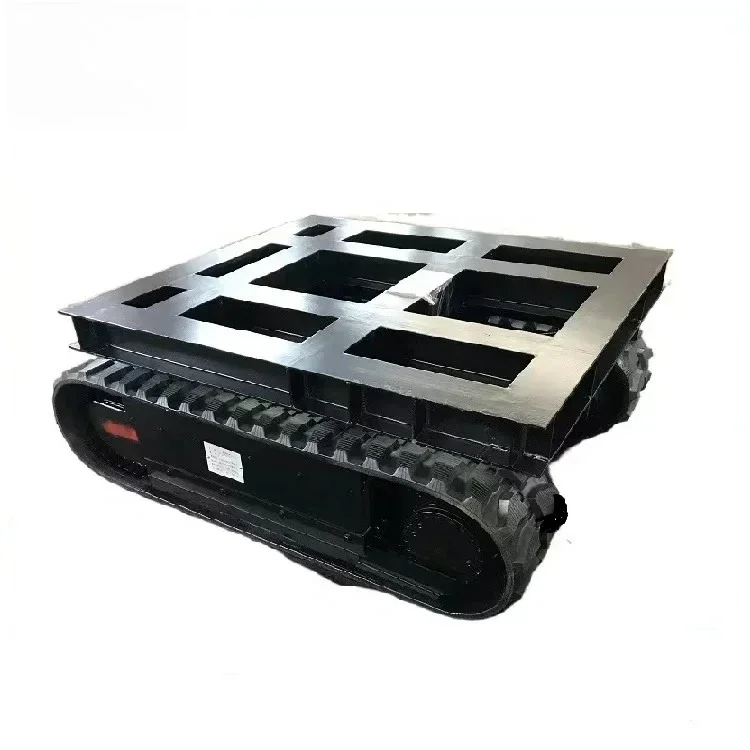 Mini Rubber Tracked Crawler Chassis Platform for Hydraulic Firefighting Robot Transport Vehicle Undercarriage with Slewing