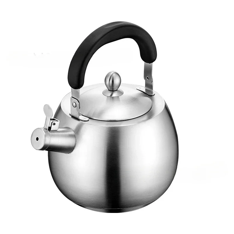 304 Stainless Steel Boiling Kettle 5L Large Capacity Boiling Water Pot Whistle Kettle For Induction Cooker Gas Stove