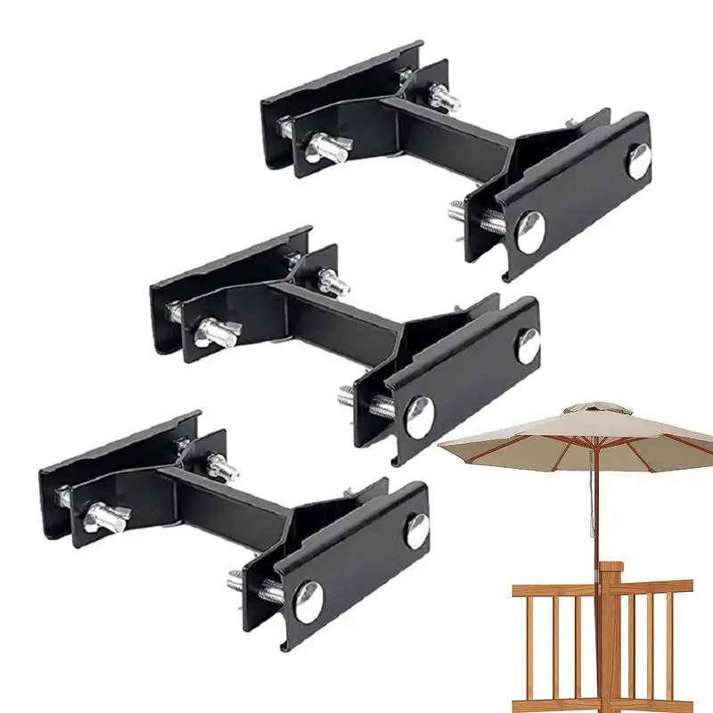 

Parasol Holder Clip 3pcs Steel Heavy Duty Umbrella Clamp Deck Mount Weatherproof Parasol Stand For Street Umbrellas Beach