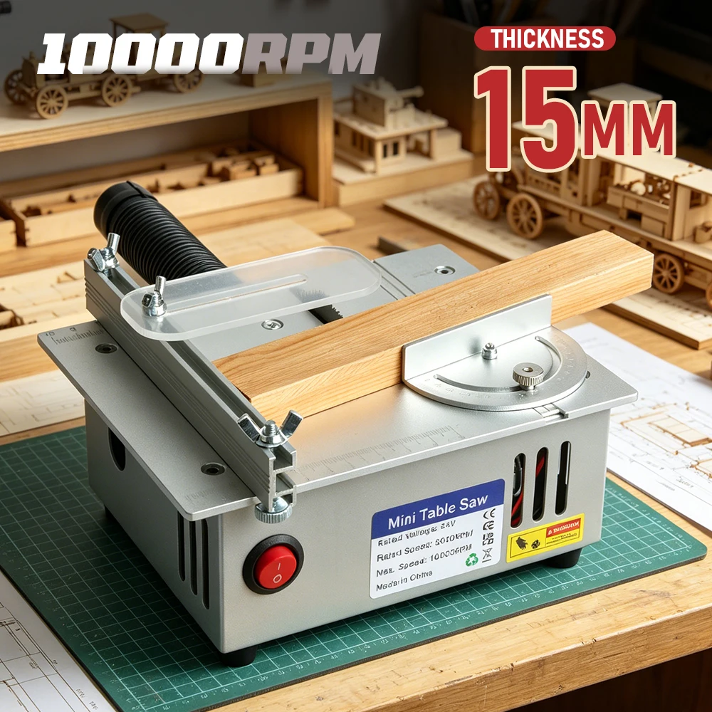 

Multifunctional Mini Table Saw 10000RPM High Speed Cutting Machine for Wood Plastic & Metal DIY Projects