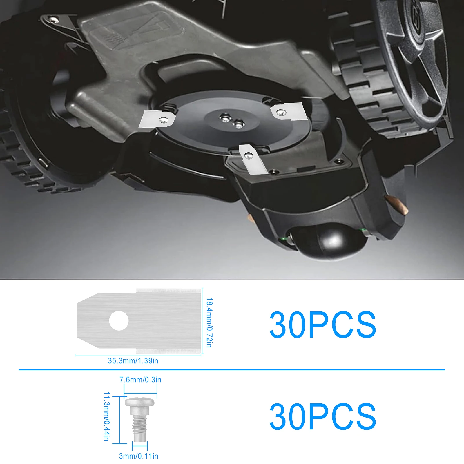 Imagem -05 - Melhorado Lawn Mower Substituição Lâminas de Corte para Husqvarna Yardforce Jardim Automower Robotic 30 Pcs Aço Inoxidável