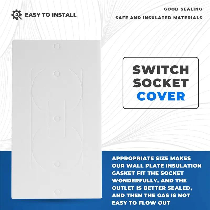 J1UL1N Outlet Insulators Draft Sealers, 100Pcs Electrical Outlet Insulation Pads, EVA Foam Gasket For Wall, Switch Socket Cover