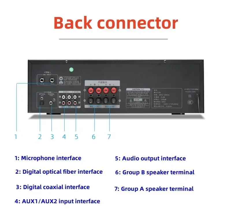 MJ-80 بلوتوث 5.0 420 واط * 2 2.0 قناة ستيريو HIFI AV المرحلة المنزل KARAOKE KTV مضخم الصوت مع USB الألياف ميكروفون محوري