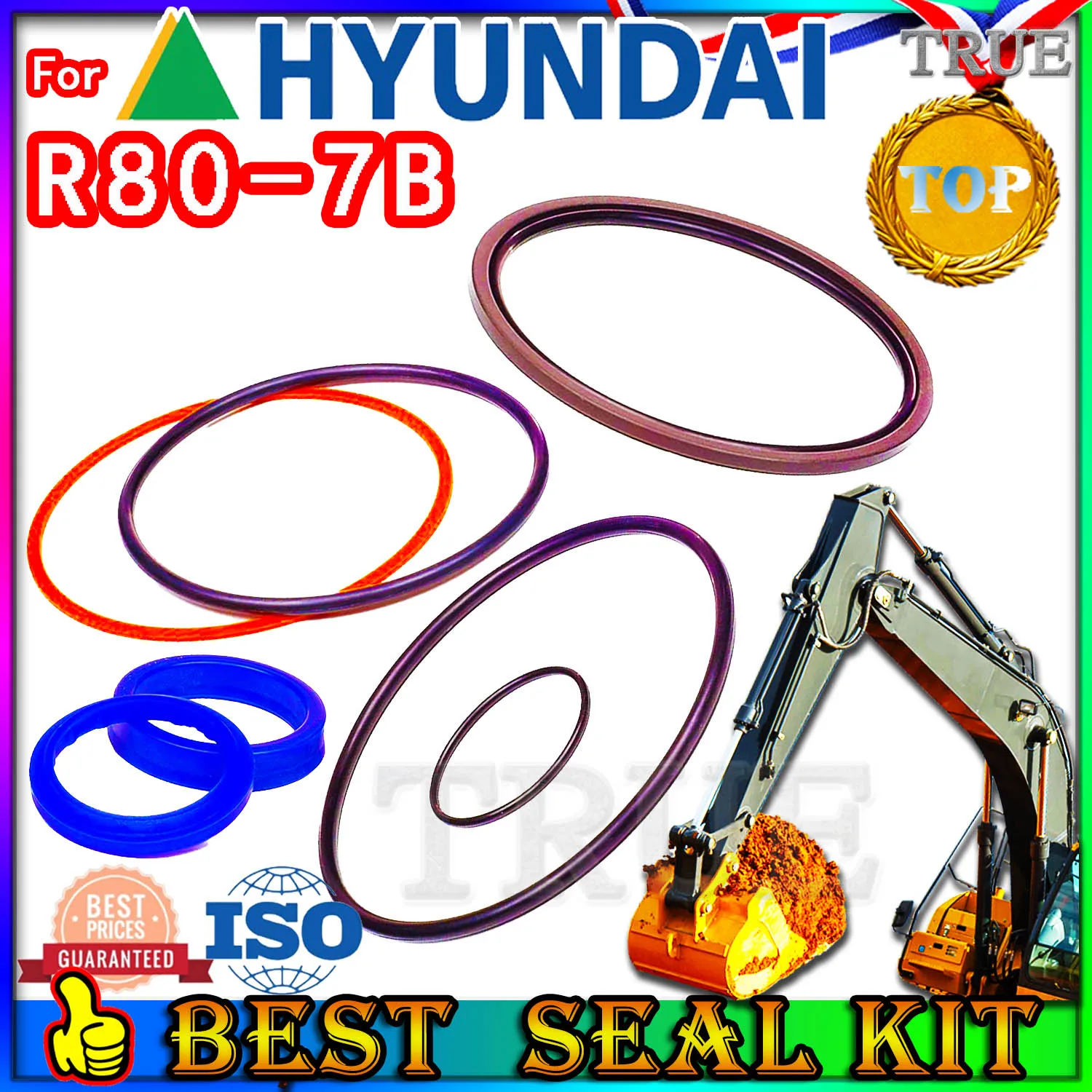 

For Hyundai R80-7B Oil Seal Repair Kit Boom Arm Bucket Excavator Hydraulic Cylinder R80 7B Spovel Hammer Construction Tool Set