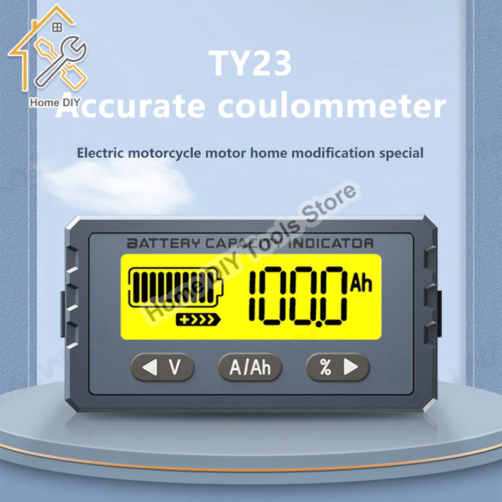 TY23 Battery Tester Capacity Indicator 8V- 120V 50A 100A Coulomb Counter Meter LCD Voltmeter Ammeter Li-ion Lifepo4 Detector