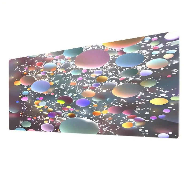 Brand Abstract Iron Art Desk Mat Non-Slip Mouse Pad Creative Office Home Multicolor Circular Dark Background Desktop Decor