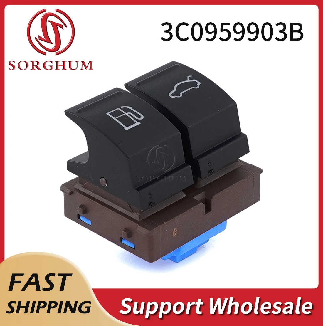 Sorghum 3C0959903B Car Chrome Gas Fuel Tank Release Open Button Rear Trunk Switch  For Audi For VW Passat B6 CC Jetta 6 MK6 EOS