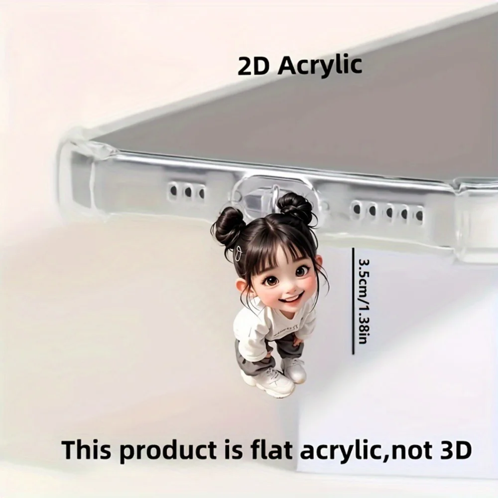 Accesorios a prueba de polvo para teléfono, colgante Universal, enchufe para teléfono móvil, enchufe antipolvo tipo C para Iphone, fácil de instalar, tapón antipolvo curativo para chica